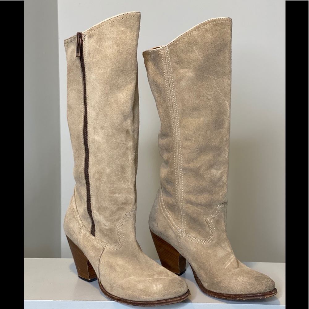 Frye Angela Side Zip Suede Boot size 8